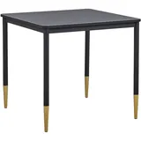 BELIANI Esstisch Schwarz und Gold 80 x 80 cm MDF glänzende Tischplatte mit Metallbeinen Modern Glamour Stil Küche Esszimmer Wohnzimmer Wohnküche - Schwarz/Gold