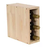 Proregal Weinregal VINCELLAR MOD HxBxT 30x12x30cm | Schmal Modul für 3 Flaschen Massives Kiefernholz Natur Holz, Kiefer, Rechteckig, 12x30x30 cm, Wohnzimmer, Regale, Weinregale