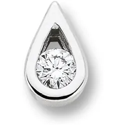 Ketten-Anhänger ONE ELEMENT "0.05 ct Diamant Brillant Tropfen Anhänger", silber, Schmuckanhänger, Damen, 0,05 ct, Weißgold 585-Gold-Diamanten, Weißgold 585, Gold, Diamanten, aus 585 Weißgold – zeitlos schön – für besondere Momente gemacht