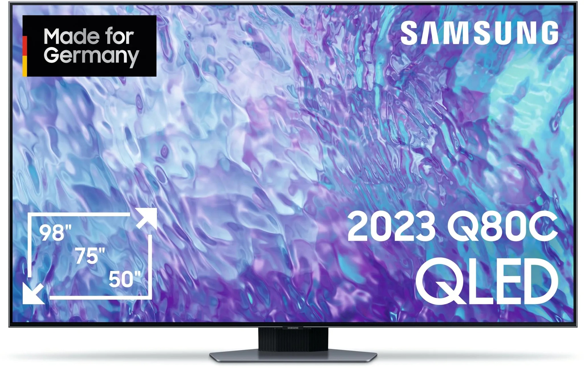 Samsung QLED 4K Q80C 50 Zoll Fernseher (GQ50Q80CATXZG, Deutsches Modell), Smart-TV, Direct Full Array, Neural Quantum Prozessor 4K, Real Depth Enhancer [2023]
