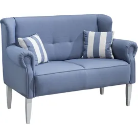 Home Affaire Küchensofa HOME AFFAIRE "Moro", blau, B:138cm H:99cm T:73cm, 60% Polyester, 40% Baumwolle, Sofas, inkl. 2 Stk. Zierkissen gestreift, verschiedenen Stoffe und Farben