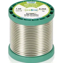 Felder Löttechnik ISO-Core Ultra-Clear Sn100Ni+ Lötzinn, bleifrei Spule Sn99,25Cu0,7Ni0,05 0.250