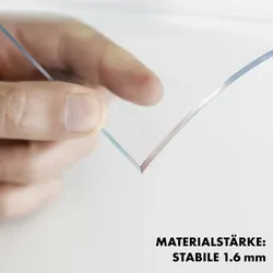 KARAT Tischfolie Crystal nach Maß Transparent mit abgeschrägter Kante 110 x 175 cm