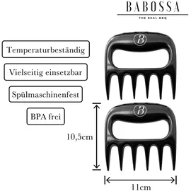 babossa Pulled-Pork-Krallen 2 Stück Kunststoff Schwarz