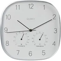 Wellhome Ø Wanduhr, silberner Rahmen Ø28,5x4cm