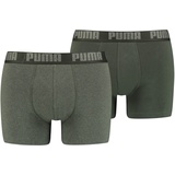 Puma Basic Boxershorts green melange S 2er Pack