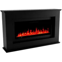 GLOW FIRE Elektrokamin RHEA LED Kamin mit Heizung, Elektrischer Kamin mit 3D Feuer mit Heizung, 2 Dekorationen schwarz 106 cm