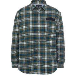 Outdoorhemd TOMMY HILFIGER, Herren, Gr. M, N-Gr, bunt (putting grün, multi), Web, Obermaterial: 100% Baumwolle, kariert, casual, Langarm, Hemden, mit wärmender Polyesterfüllung