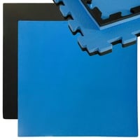 eyepower Puzzlematte Sportmatte Steckmatte inkl. Rand 90x90cm Wendematte Schwarz-Blau