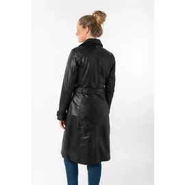 Mauritius Ledermantel "GWTaruh OT", Damen, Gr. M, schwarz, Obermaterial: 100% Schafsleder. Futter: 100% Baumwolle. Ärmelfutter: 100% Polyester, unifarben, regular fit, Mäntel, femininer Leder-Trenchcoat mit Bindegürtel