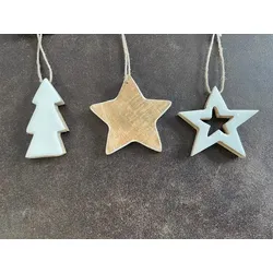 Kaemingk Christmas Deko Holzstern |  Holz-Weihnachtsbaum 3er Set
