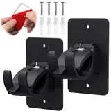 Vorhangstange Halterung Ohne Bohren mit Schrauben 2 Stück Gardinenstange Halterung Selbstklebende Gardinenstangenhalter Klebehaken Gardinenstangen Gardinenstangenhalterungen Schwarz