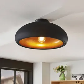 LINDBY Gerwina 1-flammig rund schwarz/gold