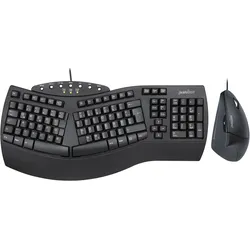 Perixx PERIDUO-512 DE Tastatur- und Maus-Set kabelgebunden ergonomisch - Tastatu