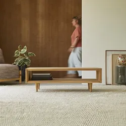 Couchtisch 120 x 50 aus unbehandletem Teak skandinavisches Design natürlich