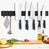 Magnetleiste Messer 40 cm, Messerhalter magnetisch schwarzmit 3 Haken,Magnet ...