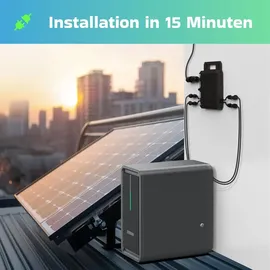sunniva  Balkonkraftwerk Full Black Bifazial 2000 W inkl. 2,24 kWh Speicher + 4 x 500 W N-Typ Glas-Glas Bifacial Module