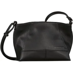 Umhängetasche TOM TAILOR "Adrienn", Damen, Gr. B/H/T: 24cm x 18cm x 9cm, schwarz, Polyurethan, Taschen, aus feinem Lederimtiat in geradlinigen Formen mit betonten Kanten
