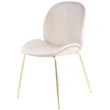 Kayoom Stuhl-Set, Beige, Messing, Metall, Kunststoff, 47x90x59 cm, abwischbar, Esszimmer, Stühle, Esszimmerstühle, Esszimmerstühle-Set