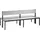 C+P Doppelseitige Sitzbank mit Rückenlehne, Basic Plus, H796xB1960xT760mm, Gestell Schwarzgrau / Dekor Silbergrau (8062-400)