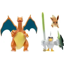 Pokémon Figuren 3er-Pack Evoli, Lauchzelot & Glurak