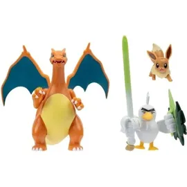 Pokémon Figuren 3er-Pack Evoli, Lauchzelot & Glurak