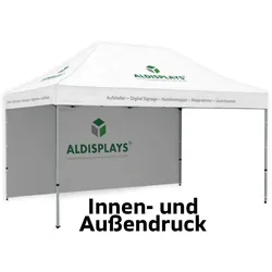 Aluminium Promotionzelt bedruckte Seitenwand 4,5m