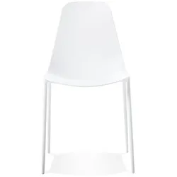 Kadima Design Objektstuhl weiß für Kantine  Robuste Metall-PP Ausführung  Ideal für gewerbliche Nutzung  UV-fest, 48cm Sitzbreite  Vixal