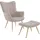 byLIVING Relaxsessel Uta Cord 72 x 97 x 80 cm Beige mit Kissen