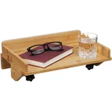 Relaxdays Bettablage, Mini-Nachttisch zum Klemmen, Bett - Hochbett, HBT 11,5 x 36 x 24,5 cm, Tablethalter, Bambus, Natur