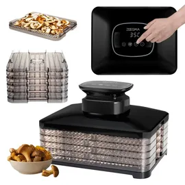 Zeegma DRY CHEF PRO Dörrautomat 400W, Obst- & Gemüsetrockner, 5 Ebenen, Temperatur 35–70°C, Umluft, Timer bis 72h - Schwarz