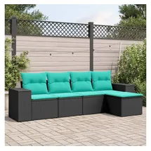 vidaXL Gartensofa-Set 5-tlg. schwarz