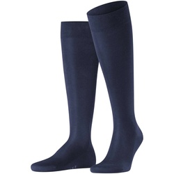 FALKE Herren Kniestrümpfe - Tiago, Socken, Bio-Baumwolle, Logo, lang, einfarbig Dunkelblau 45-46
