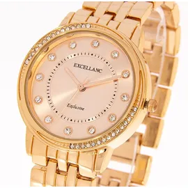 Excellanc Geschenkset Damen Uhr Gliederarmband Armreif Armband roségoldfarbig 1800218