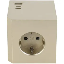 Mican Steckdosenwürfel Plug Box Gold 2 St.