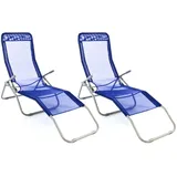 VCM Gartenliege-Set 160 x 48 x 100 cm Blau