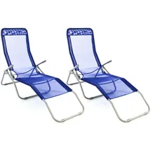 VCM Gartenliege-Set 160 x 48 x 100 cm Blau