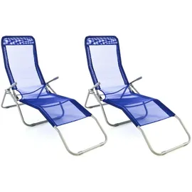 VCM Gartenliege-Set 160 x 48 x 100 cm Blau
