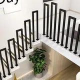 Treppengeländer Innen, U-FöRmige GeläNder Treppe, 35-110cm Handlauf Treppe,Metal GeläNder Drinnen/RaußEn, Nordic Modern handlauf schwarz, Geländer für Villen (Schwarz, 45cm)