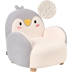 Kindersessel Bouclé grau Pinguin FYN