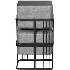 [en.casa] Hocker Tas 38 x 38 x 38 cm Hellgrau