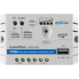 Epever EPEVER® PWM Landstar EU Serie Laderegler charge controller LS EU 12V/24V mit USB Anschluss (LS0512EU (5A, 12V)), 2511205