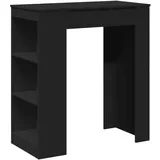 vidaXL Bartisch mit Regal Schwarz 95x47x103,5 cm Holzwerkstoff