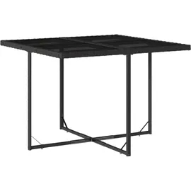 vidaXL 5-tlg. Garten-Essgruppe mit Kissen Schwarz Poly Rattan