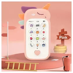 Gontence Lernspielzeug Säuglingsbaby Handyspielzeug Waschbar Musik Frühe Bildung Puzzlespiel rosa