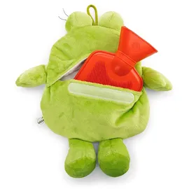NICI Wärmflasche Frosch Frowin 300ml 32cm GREEN (0.30 l, Bettflasche mit Bezug)