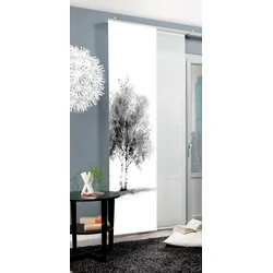 Schiebegardine HOME WOHNIDEEN "TREE" Gr. 1, grau, B:60cm H:245cm, Polyester, Gardinen, Schiebewand Seidenoptik, Digitaldruck