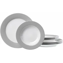 Tafelservice RITZENHOFF & BREKER "Teller Set, Geschirr-Set", grau, 8 tlg., Porzellan, Geschirr-Sets, 8 Teile, für 4 Personen