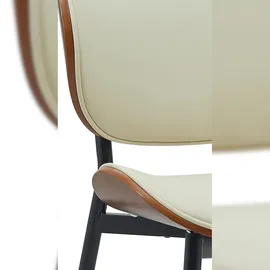 CLP Stuhl Enid mit Rückenlehne und Polsterung I Sessel mit Kunstleder- oder Stoffbezug I Komfortabler Esszimmerstuhl