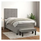 vidaXL Boxspringbett 90 x 200 cm Hellgrau